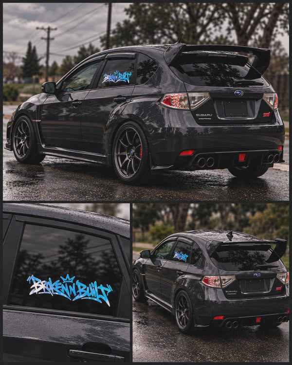 broken n built window decal